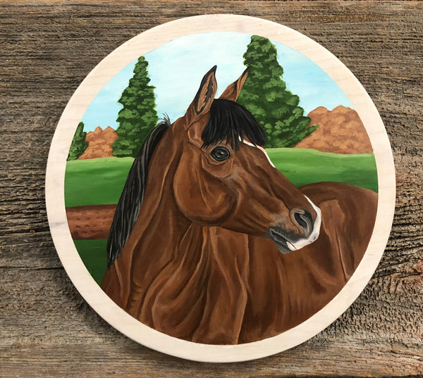 Custom Horse Round - Hand Painted