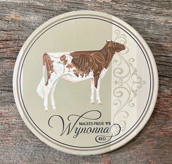 Custom Cow Round - Hand Painted