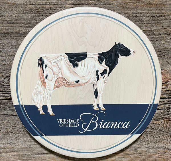 Custom Cow Round - Hand Painted