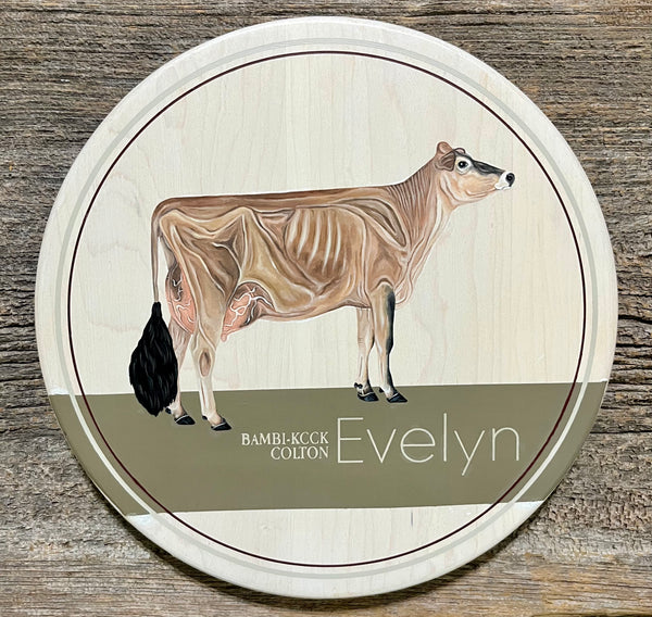 Custom Cow Round - Hand Painted