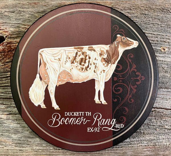 Custom Cow Round - Hand Painted