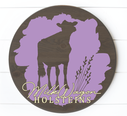 Dairy Style Round Farm Sign - Print