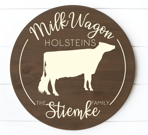 Dairy Style Round Farm Sign - Print