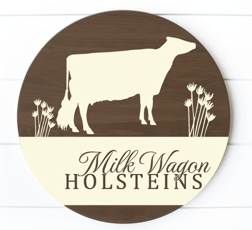 Dairy Style Round Farm Sign - Print