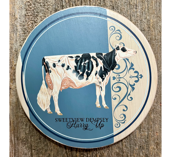 Custom Cow Round - Hand Painted