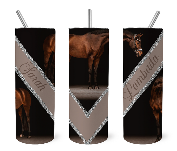 Glitter V-Design Tumbler