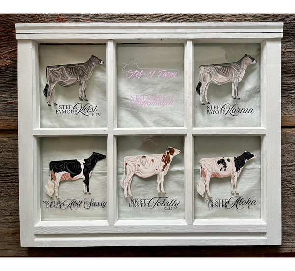 Custom Six Pane Window - Hand Painted