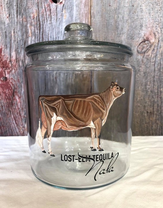 Glass Kitchen Jar - Hand Painted