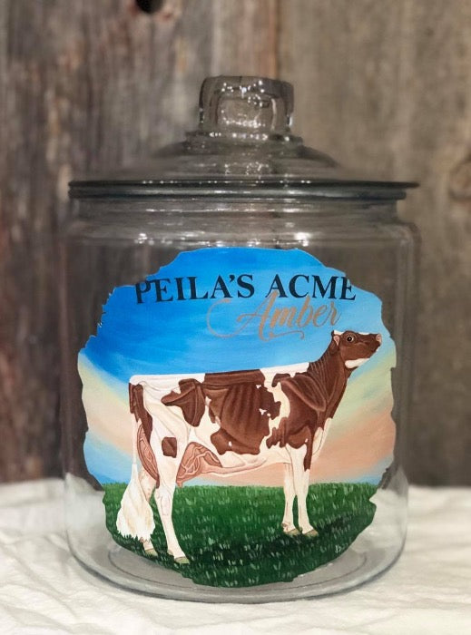 Glass Kitchen Jar - Hand Painted