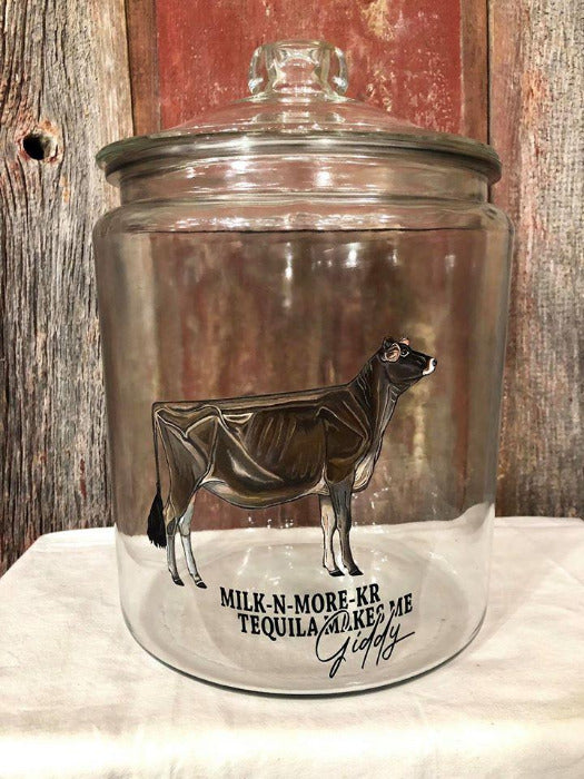 Glass Kitchen Jar - Hand Painted