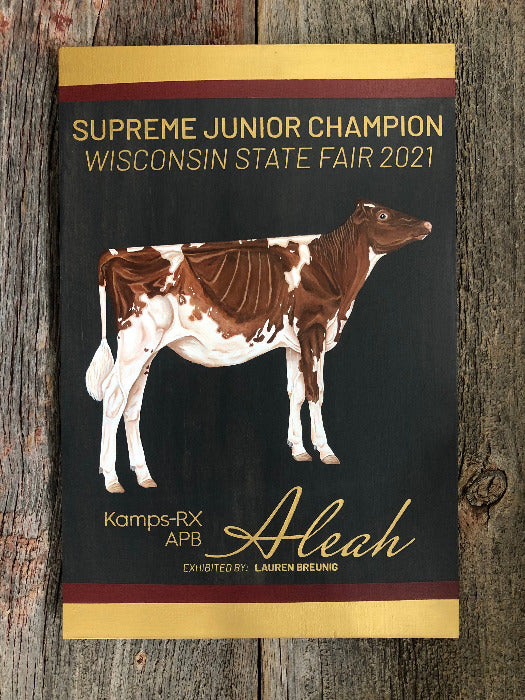 Custom Cow Plaque - Hand Painted