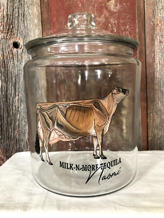 Glass Kitchen Jar - Hand Painted